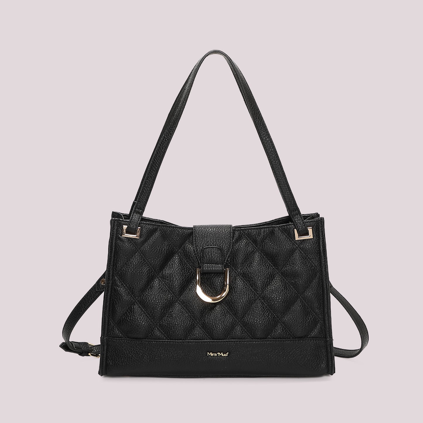 BORSA SHOPPING TRAPUNTATA CON BASE LISCIA