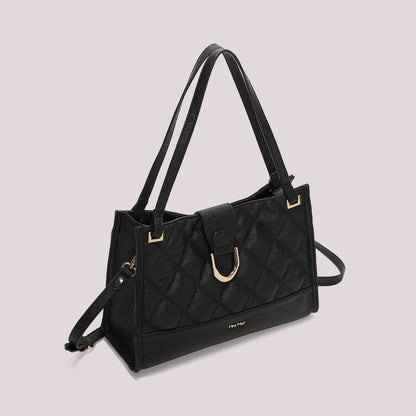 BORSA SHOPPING TRAPUNTATA CON BASE LISCIA