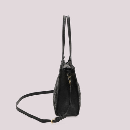 BORSA SHOPPING TRAPUNTATA CON BASE LISCIA