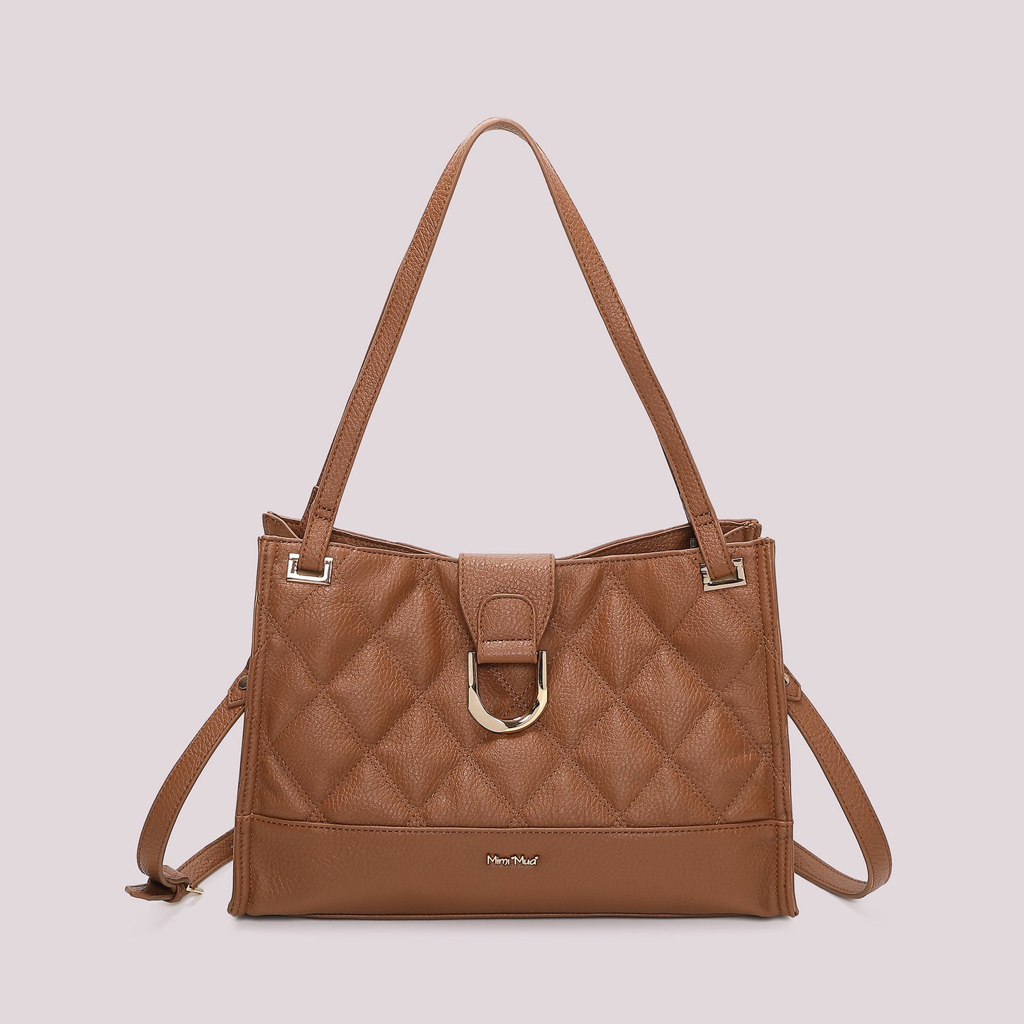 BORSA SHOPPING TRAPUNTATA CON BASE LISCIA