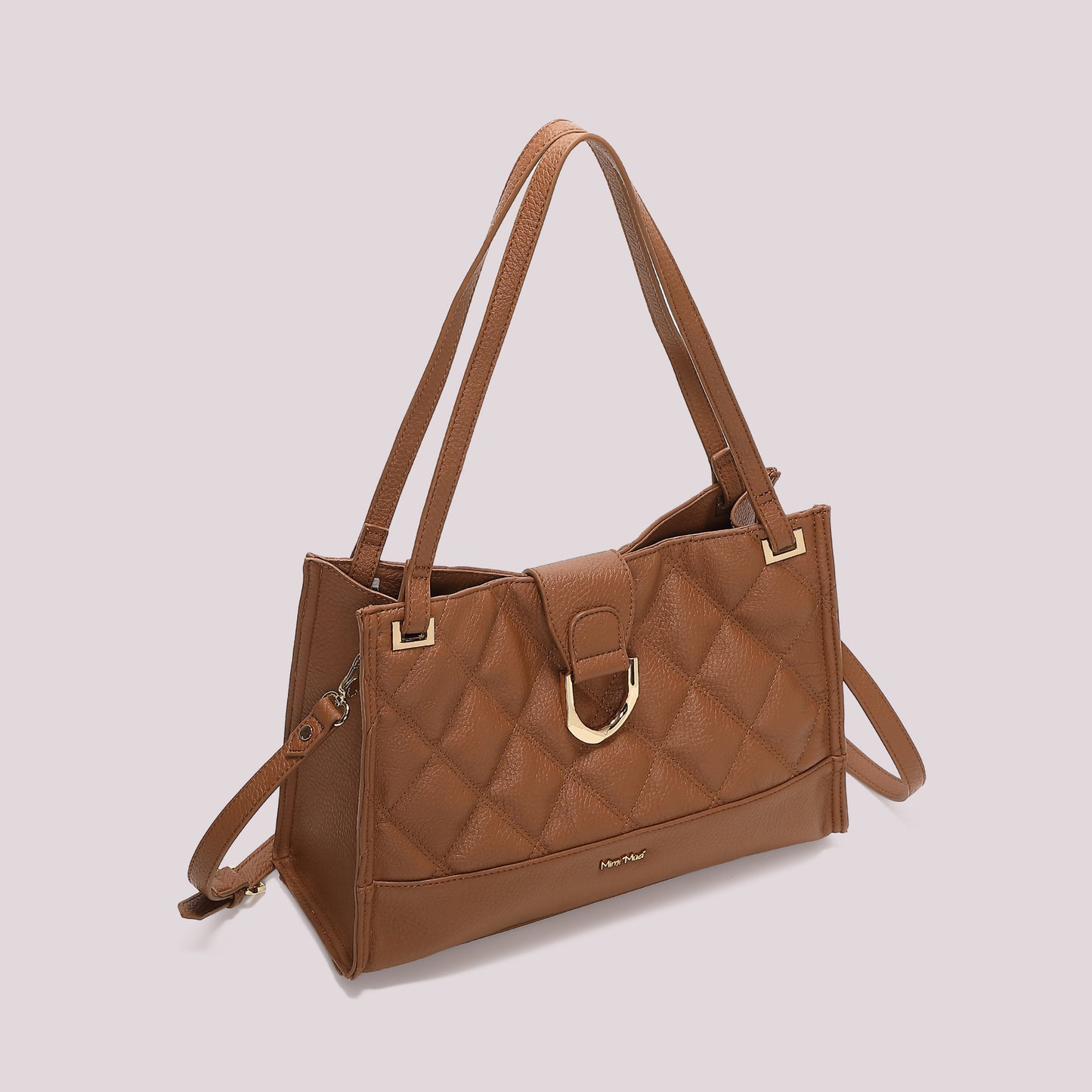 BORSA SHOPPING TRAPUNTATA CON BASE LISCIA