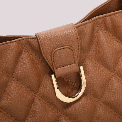BORSA SHOPPING TRAPUNTATA CON BASE LISCIA