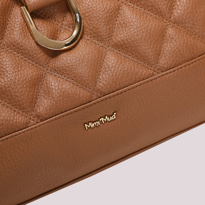 BORSA SHOPPING TRAPUNTATA CON BASE LISCIA