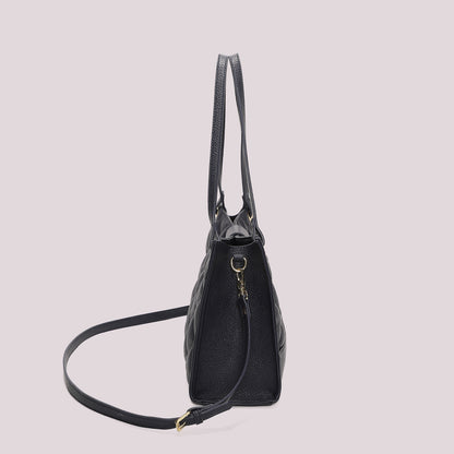 BORSA SHOPPING TRAPUNTATA CON BASE LISCIA