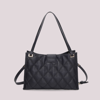 BORSA SHOPPING TRAPUNTATA CON BASE LISCIA