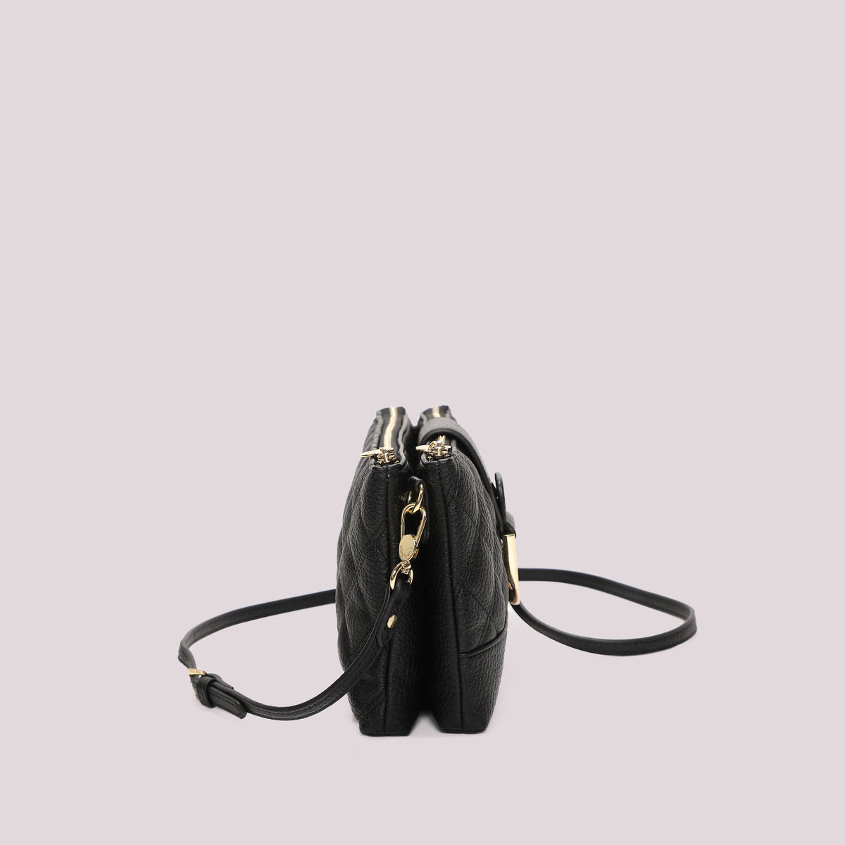 BORSA A TRACOLLA TRAPUNTATA CON BASE LISCIA