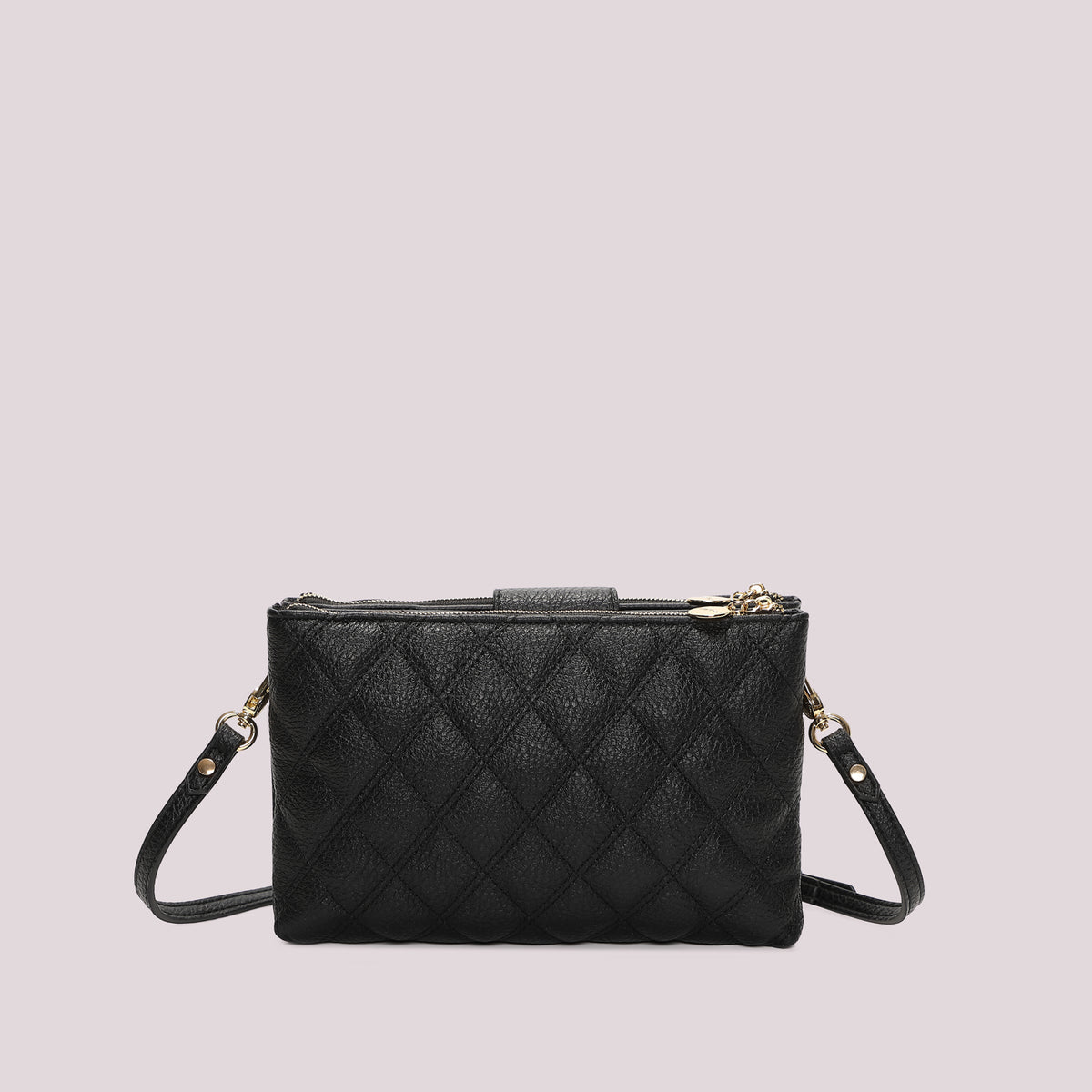 BORSA A TRACOLLA TRAPUNTATA CON BASE LISCIA