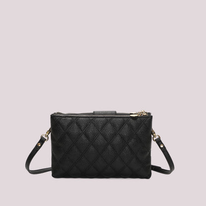 BORSA A TRACOLLA TRAPUNTATA CON BASE LISCIA