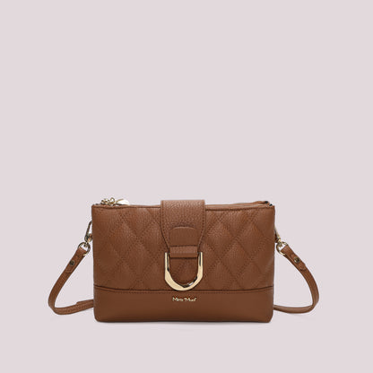 BORSA A TRACOLLA TRAPUNTATA CON BASE LISCIA