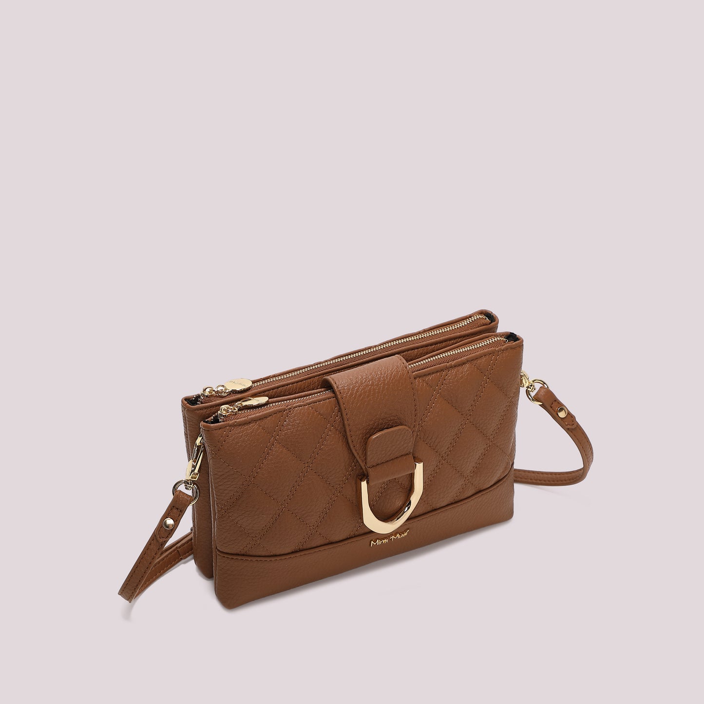 BORSA A TRACOLLA TRAPUNTATA CON BASE LISCIA
