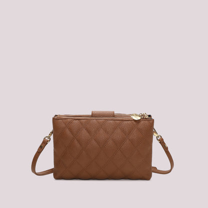 BORSA A TRACOLLA TRAPUNTATA CON BASE LISCIA