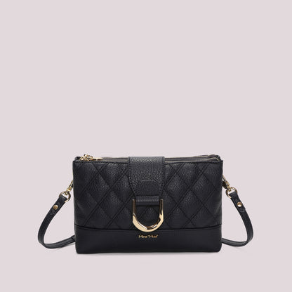 BORSA A TRACOLLA TRAPUNTATA CON BASE LISCIA
