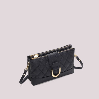 BORSA A TRACOLLA TRAPUNTATA CON BASE LISCIA