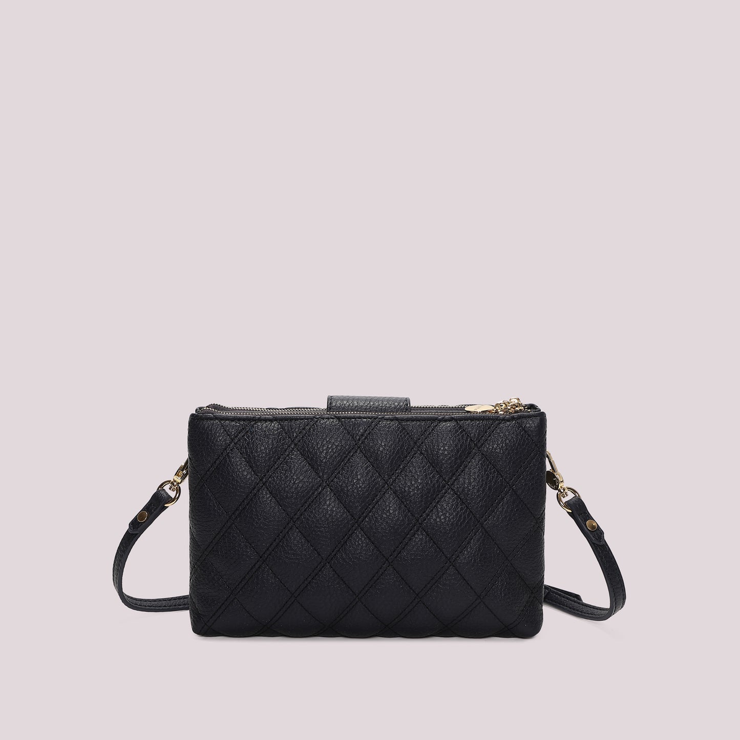 BORSA A TRACOLLA TRAPUNTATA CON BASE LISCIA