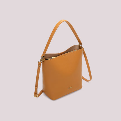 BORSA A SECCHIELLO CON DETTAGLI SATINATI