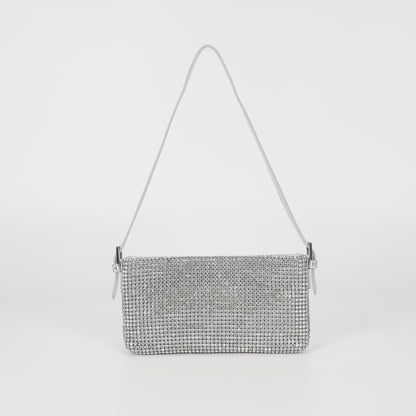 BORSA CON STRASS E FIBBIE AI LATI