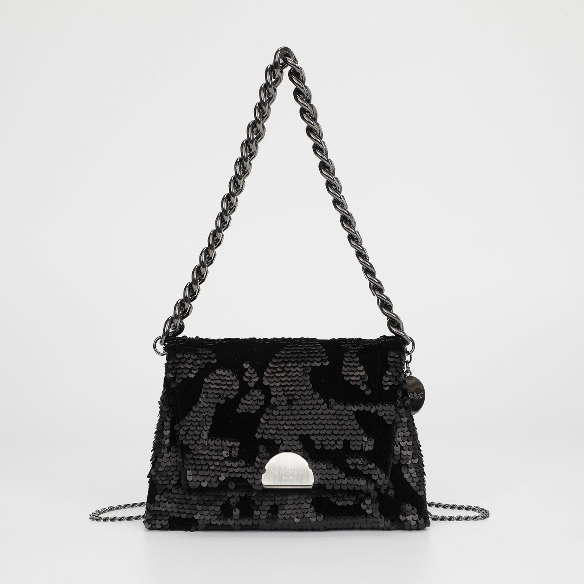BORSA A MANO CON CATENA E PAILLETTES