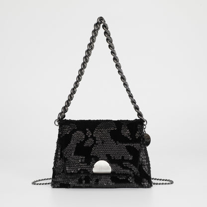 BORSA A MANO CON CATENA E PAILLETTES