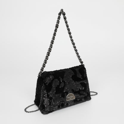 BORSA A MANO CON CATENA E PAILLETTES