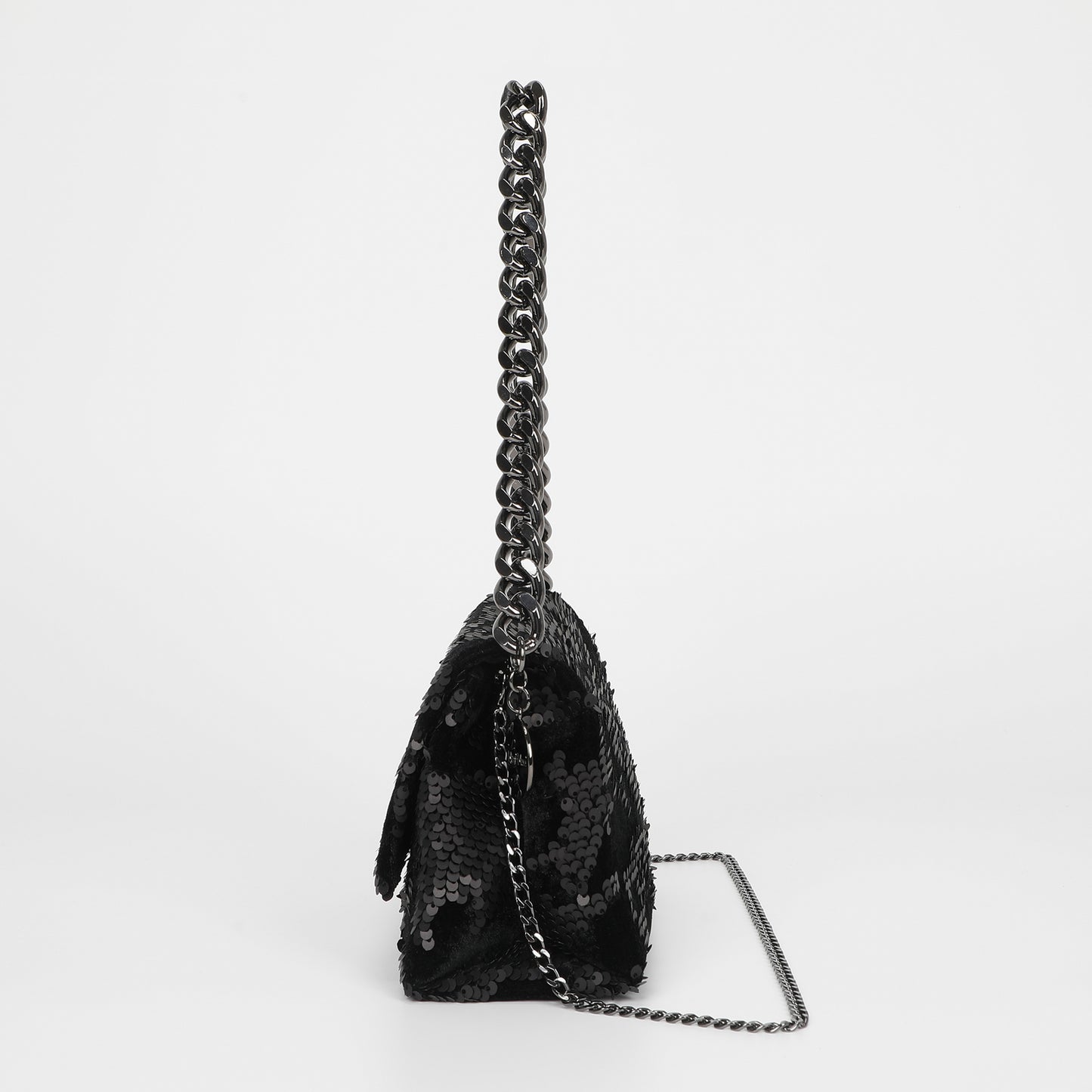 BORSA A MANO CON CATENA E PAILLETTES