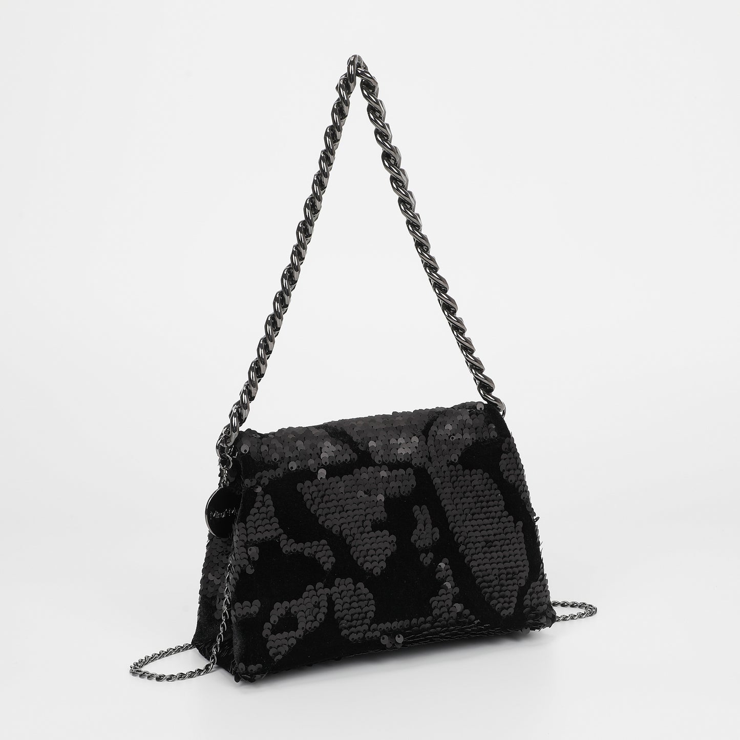 BORSA A MANO CON CATENA E PAILLETTES