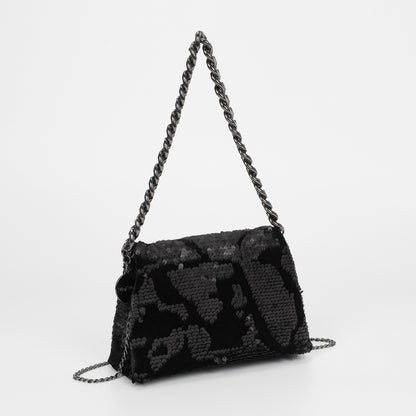 BORSA A MANO CON CATENA E PAILLETTES