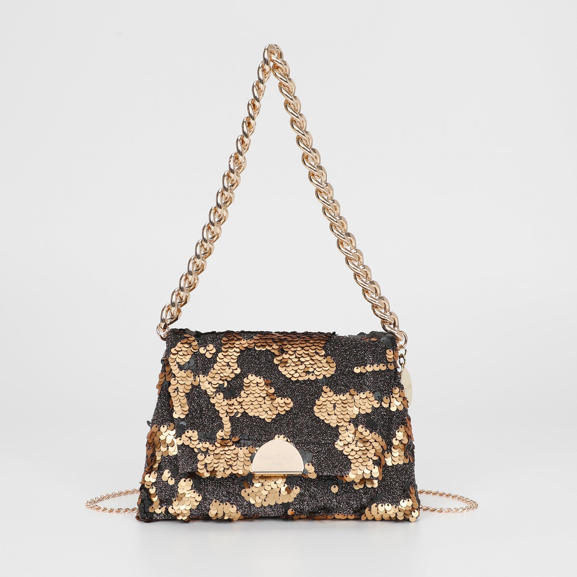 BORSA A MANO CON CATENA E PAILLETTES