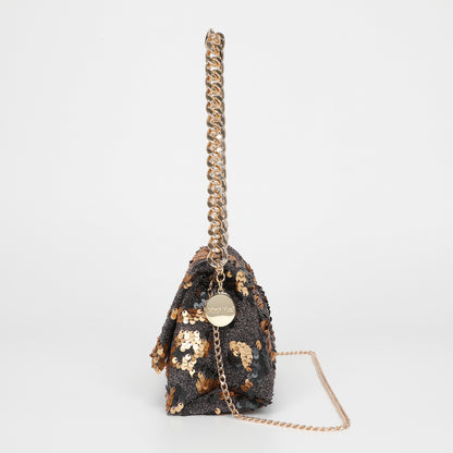 BORSA A MANO CON CATENA E PAILLETTES