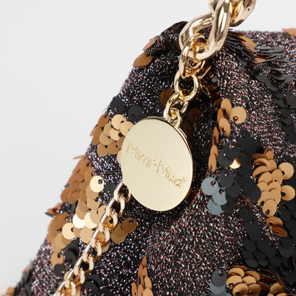 BORSA A MANO CON CATENA E PAILLETTES