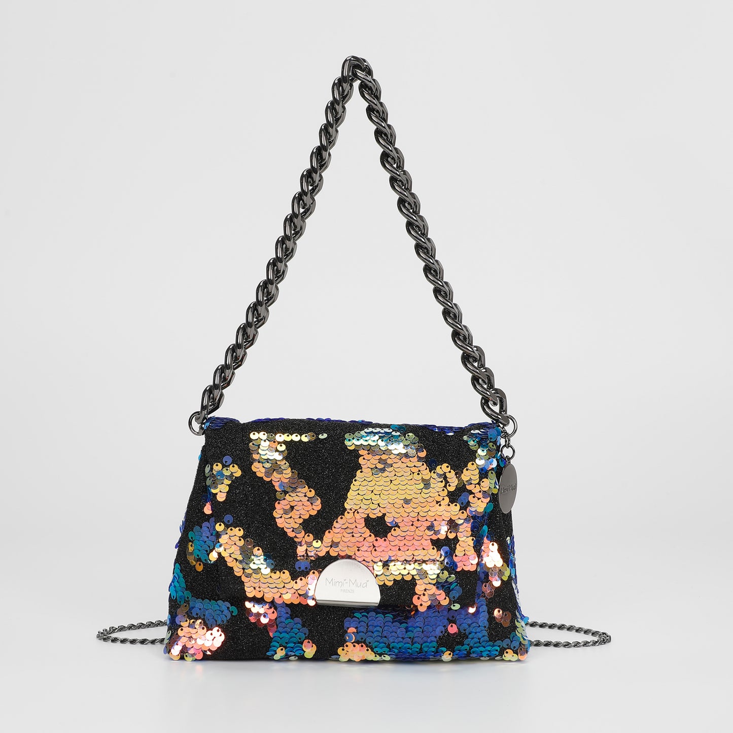 BORSA A MANO CON CATENA E PAILLETTES
