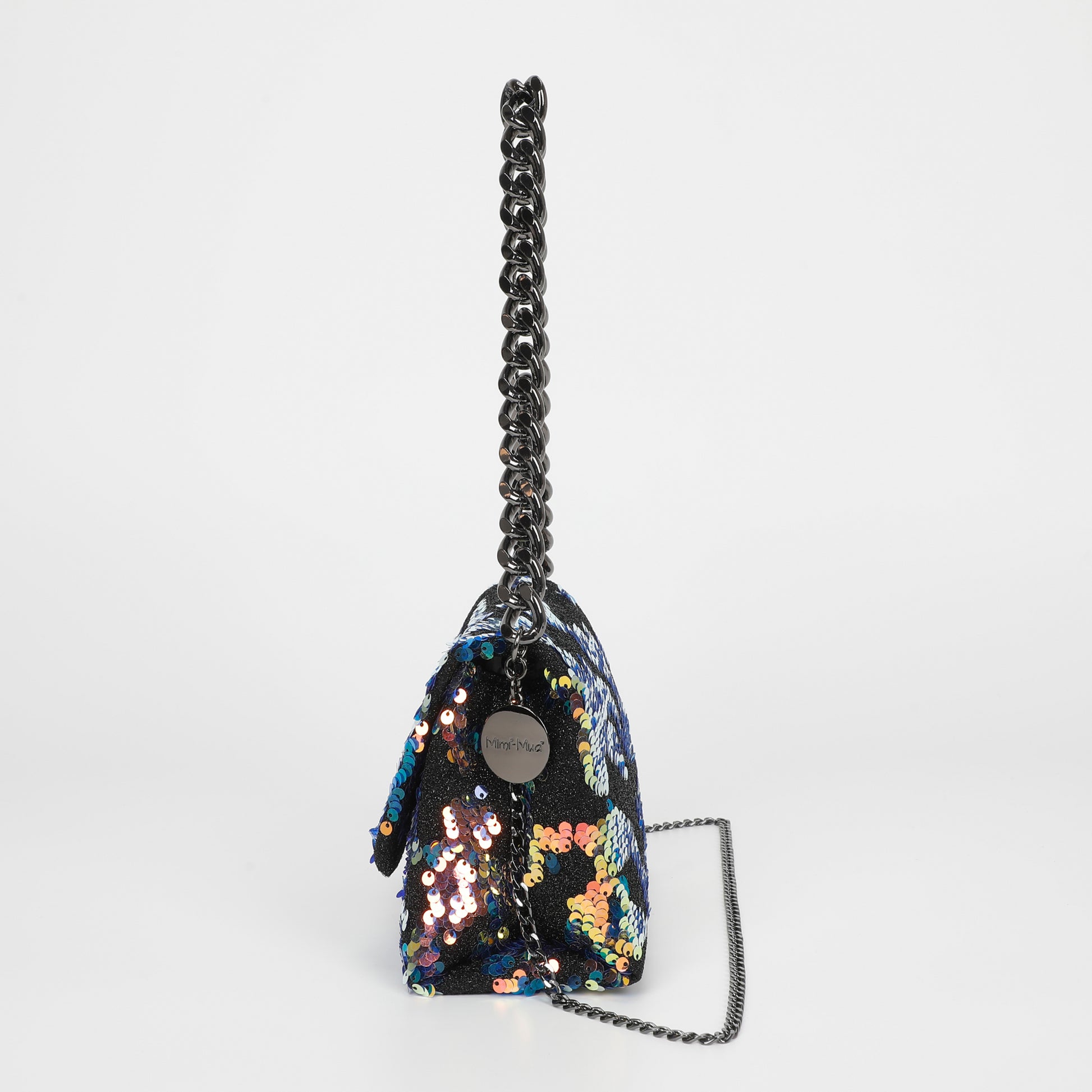 BORSA A MANO CON CATENA E PAILLETTES