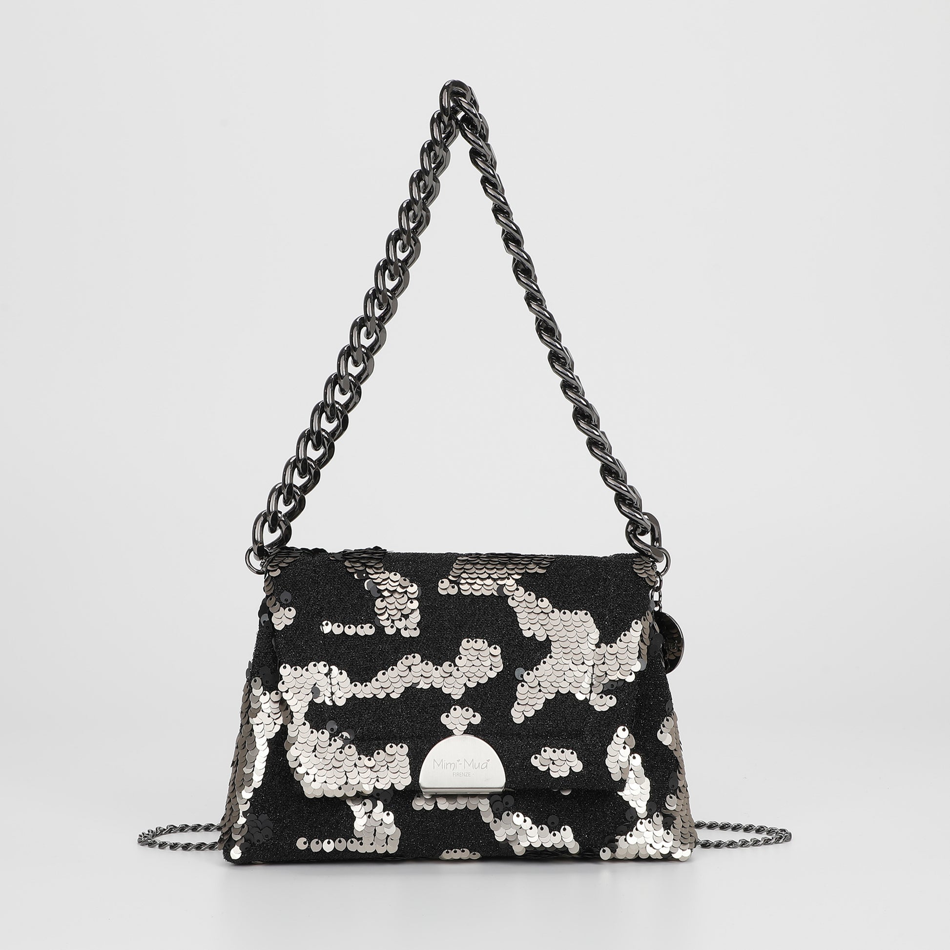 BORSA A MANO CON CATENA E PAILLETTES