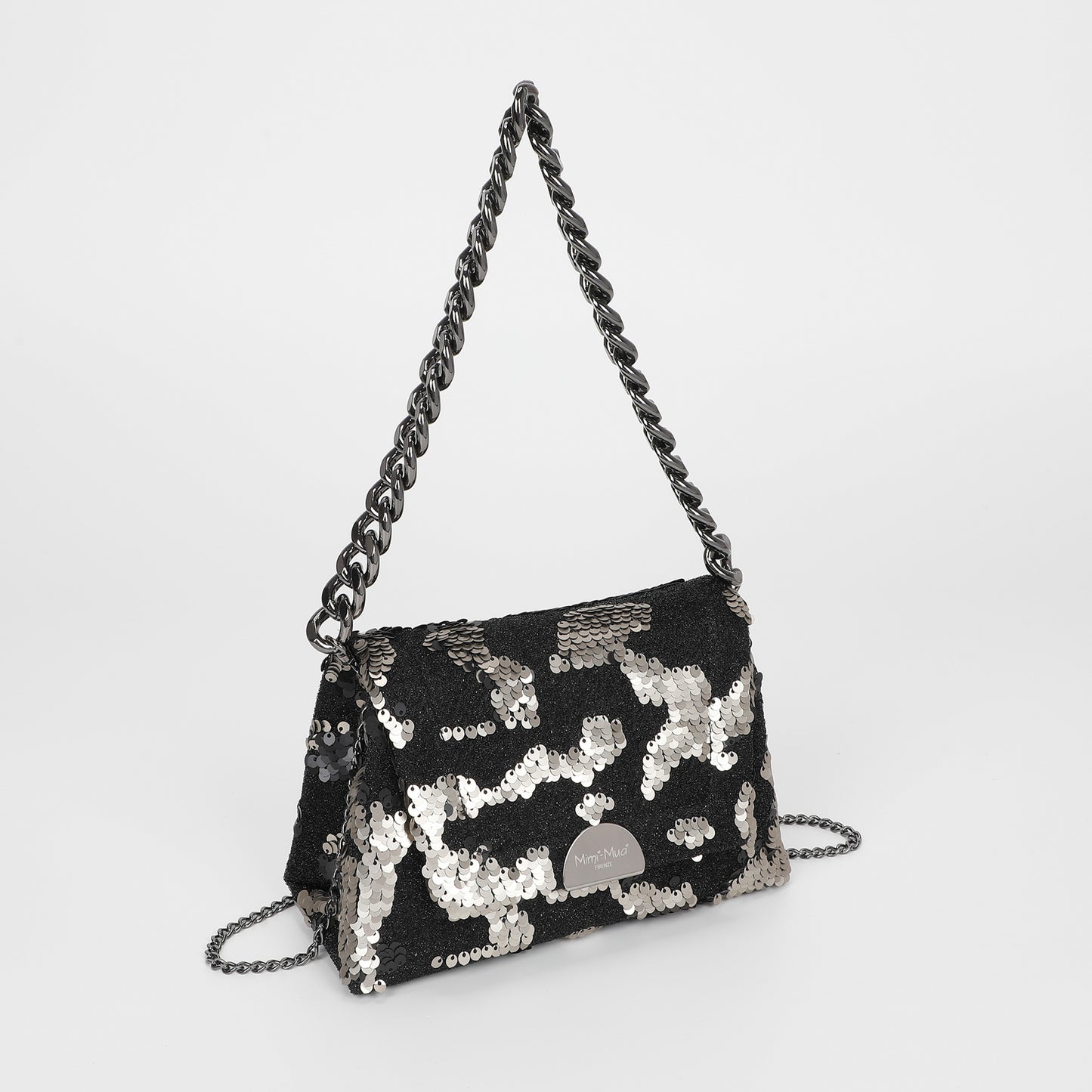 BORSA A MANO CON CATENA E PAILLETTES