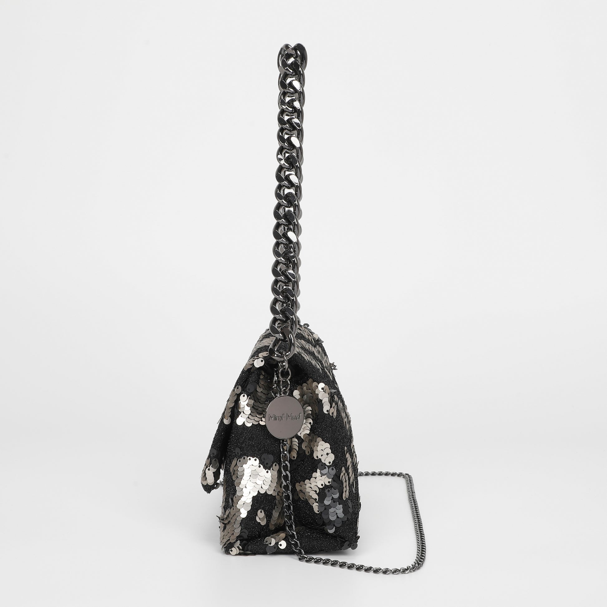 BORSA A MANO CON CATENA E PAILLETTES