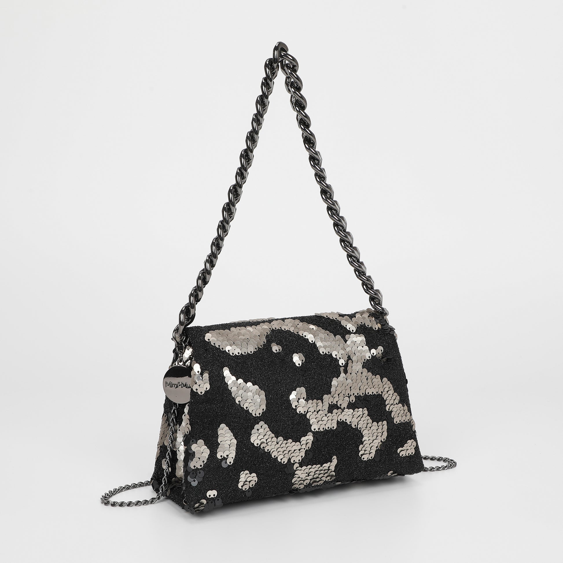 BORSA A MANO CON CATENA E PAILLETTES