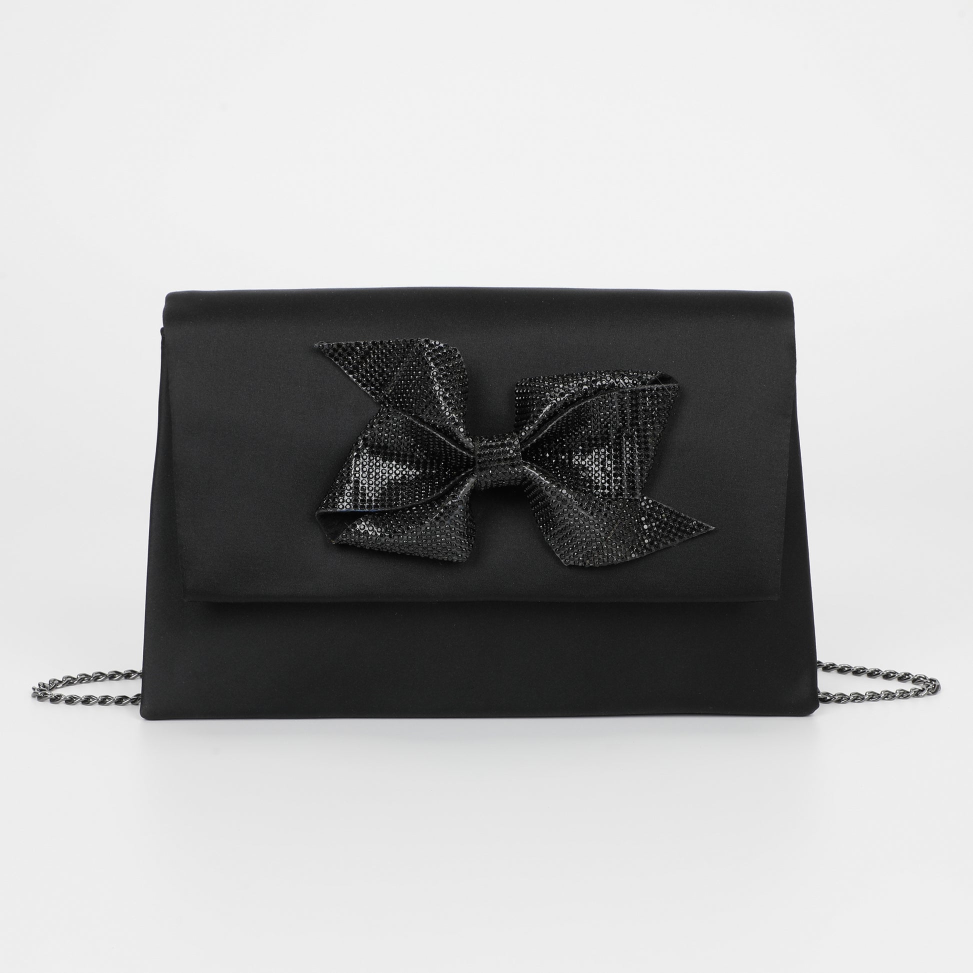 BORSA CON FIOCCO DI STRASS ASIMMETRICO