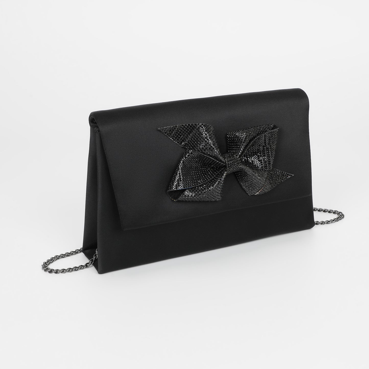BORSA CON FIOCCO DI STRASS ASIMMETRICO