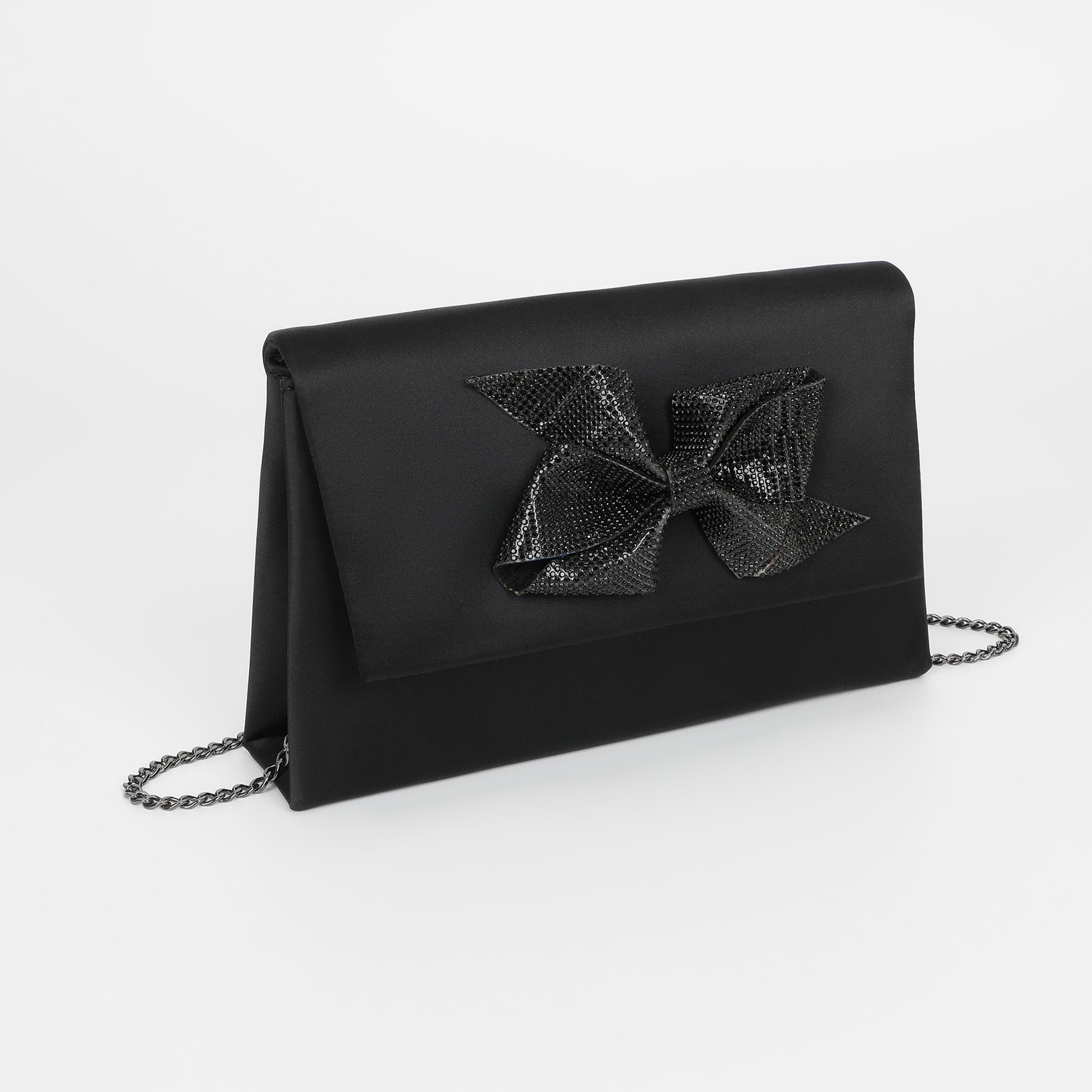 BORSA CON FIOCCO DI STRASS ASIMMETRICO