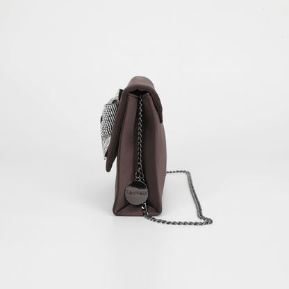 BORSA CON FIOCCO DI STRASS ASIMMETRICO