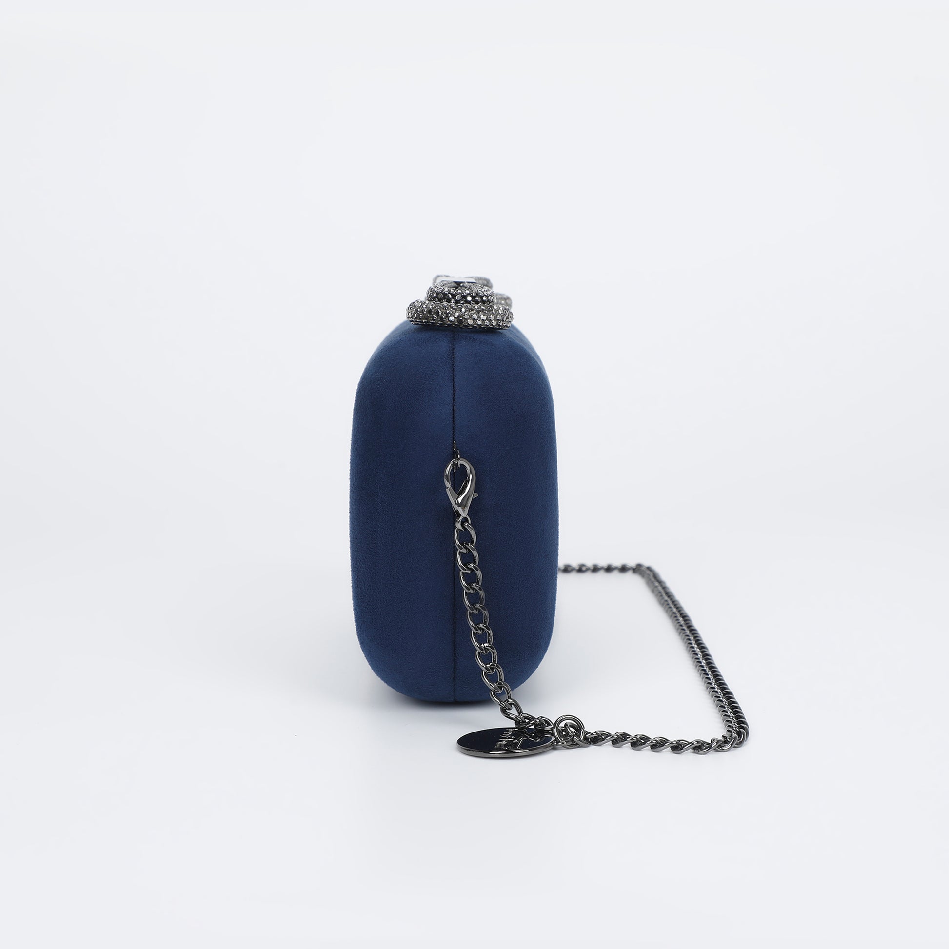 BORSA CLUTCH EFFETTO CAMOSCIO CON CHIUSURA A FIOCCO