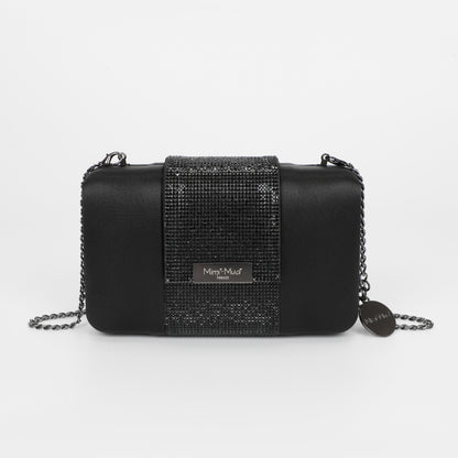 BORSA CLUTCH CON STRISCIA DI STRASS