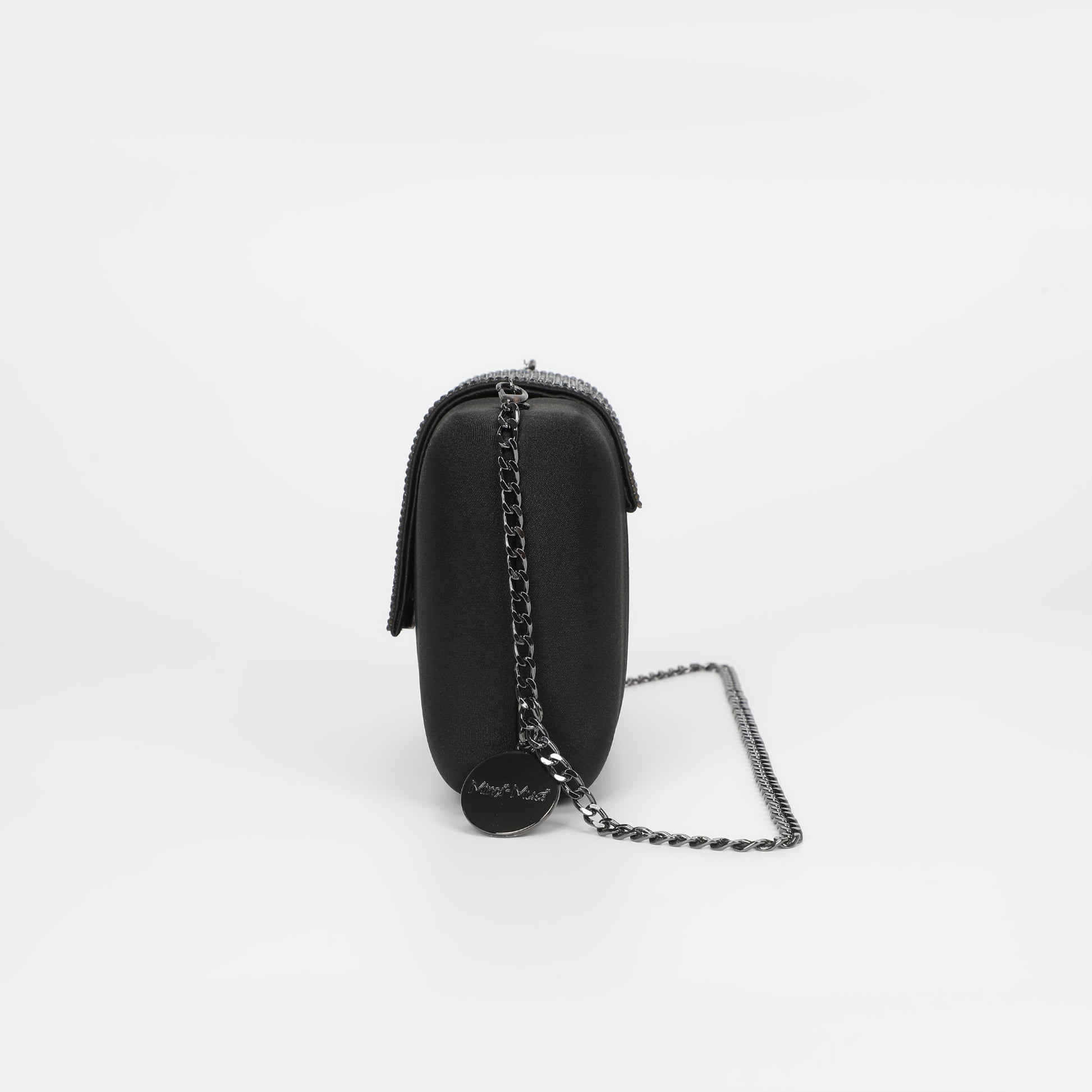 BORSA CLUTCH CON STRISCIA DI STRASS