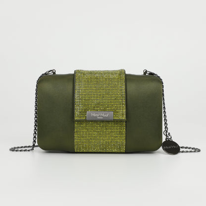BORSA CLUTCH CON STRISCIA DI STRASS