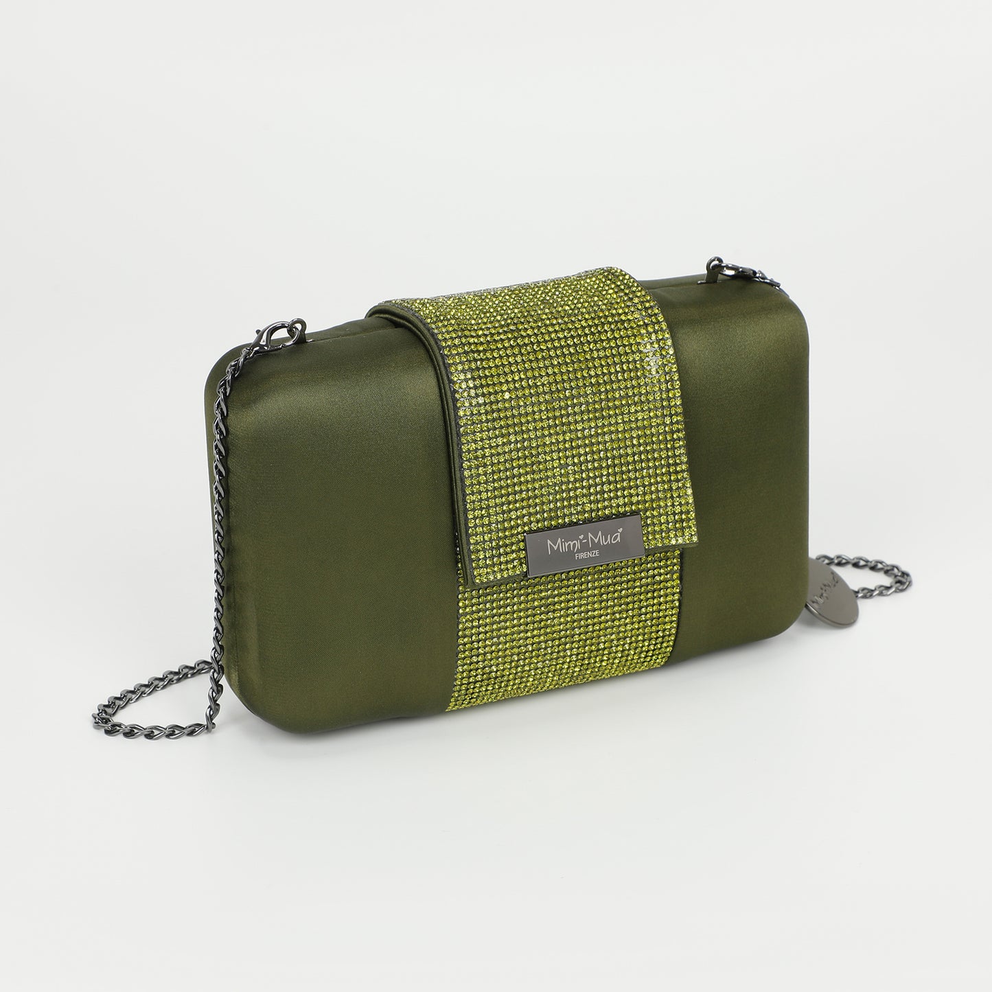 BORSA CLUTCH CON STRISCIA DI STRASS