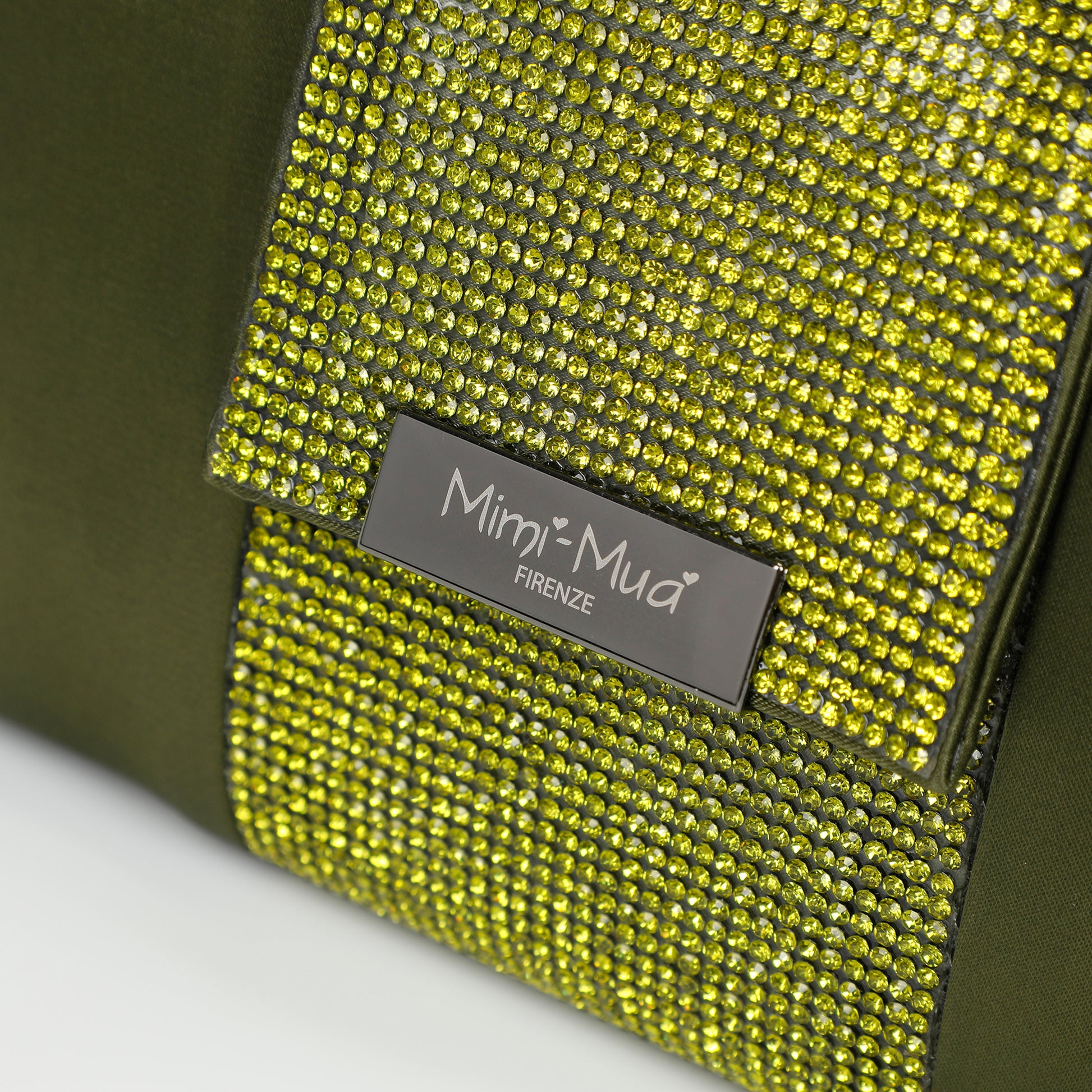 BORSA CLUTCH CON STRISCIA DI STRASS