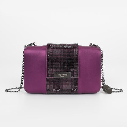 BORSA CLUTCH CON STRISCIA DI STRASS