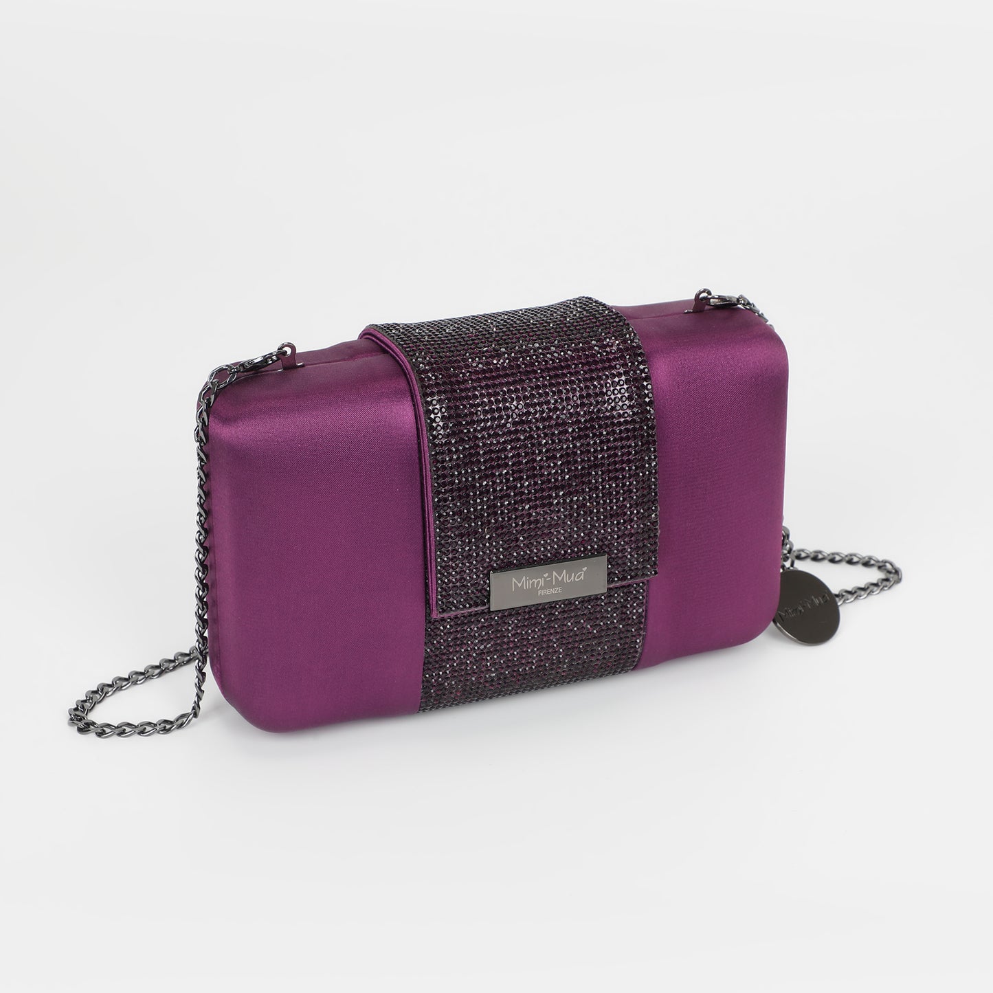 BORSA CLUTCH CON STRISCIA DI STRASS