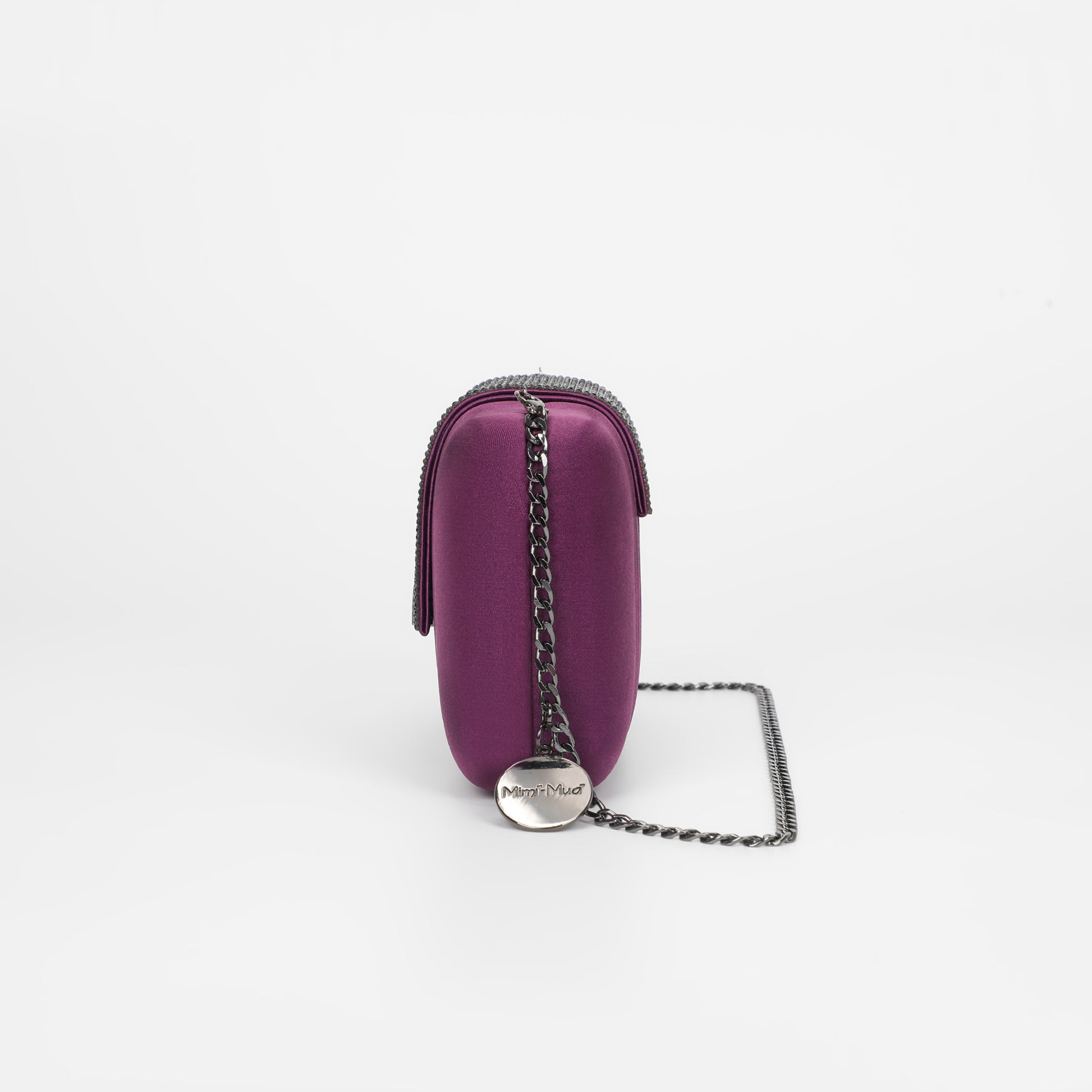 BORSA CLUTCH CON STRISCIA DI STRASS