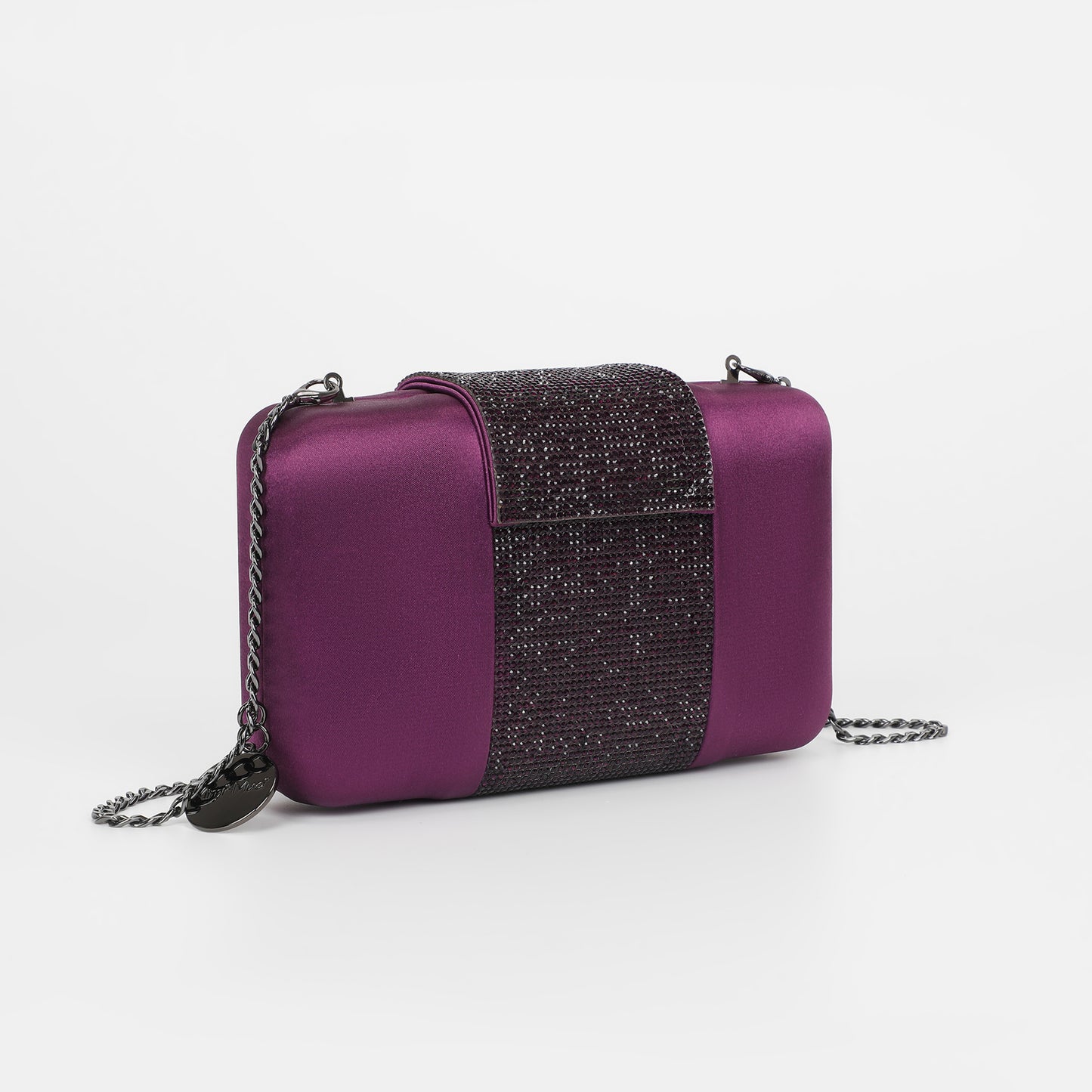 BORSA CLUTCH CON STRISCIA DI STRASS