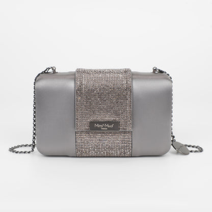 BORSA CLUTCH CON STRISCIA DI STRASS